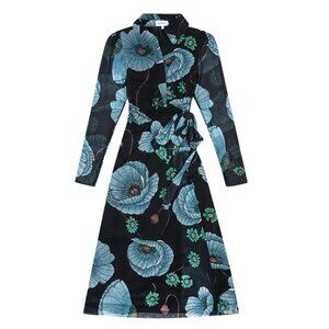 Wray Enid Wrap Dress - Night Poppy Size Small